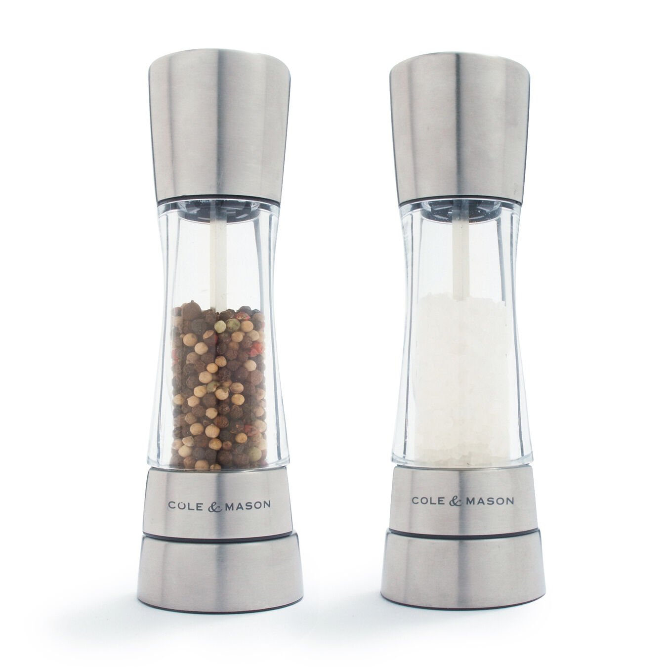 Brushed Stainless Steel Mill Salt and Pepper Shakers Salt and Pepper Grinder